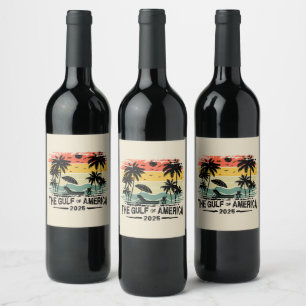 Étiquette Pour Bouteilles De Vin Golfe d'Amérique conception patriotique vintage-am