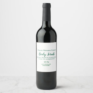 Étiquette Pour Bouteilles De Vin gomme corporelle verte bio ajouter nom dans