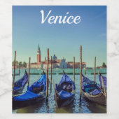 Étiquette Pour Bouteilles De Vin Gondolas à Venise, Italie (Étiquettes simples)