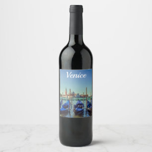 Étiquette Pour Bouteilles De Vin Gondolas à Venise, Italie