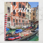 Étiquette Pour Bouteilles De Vin gondole traditionnelle à Venise (Étiquettes simples)