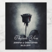 Étiquette Pour Bouteilles De Vin Goth Rose noir goutte de sang Mariage Macabre (Étiquettes simples)