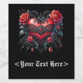 Étiquette Pour Bouteilles De Vin Gothic Heart Valentine Bottle Labels (Étiquettes simples)