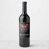 Étiquette Pour Bouteilles De Vin Gothic Heart Valentine Bottle Labels (Devant)