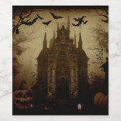 Étiquette Pour Bouteilles De Vin Gothique/Halloween/automne/citrouille (Étiquettes simples)