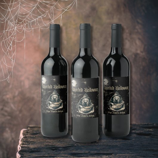 Étiquette Pour Bouteilles De Vin Gothique Haunch House Witch Parti d'Halloween