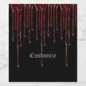 Étiquette Pour Bouteilles De Vin Gouttes de sang (Étiquettes simples)