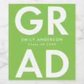 Étiquette Pour Bouteilles De Vin Grad Grad Lime Green Graduation (Étiquettes simples)