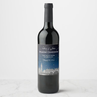 Étiquette Pour Bouteilles De Vin Gradient bleu étoilé à Londres