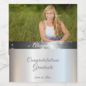 Étiquette Pour Bouteilles De Vin Graduation Assez Argent Satin Soie (Étiquettes simples)