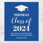 Étiquette Pour Bouteilles De Vin Graduation blue wine label (Étiquettes simples)