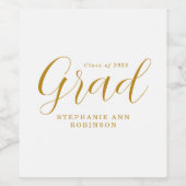 Étiquette Pour Bouteilles De Vin Graduation du script or moderne (Étiquettes simples)