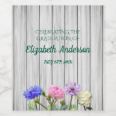 Étiquette Pour Bouteilles De Vin Graduation Garden Party (Étiquettes simples)