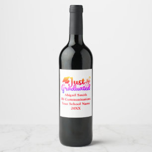 Étiquette Pour Bouteilles De Vin Graduation personnalisée Rouge, orange violet