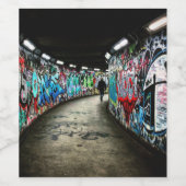 Étiquette Pour Bouteilles De Vin Graffiti de métro (Étiquettes simples)