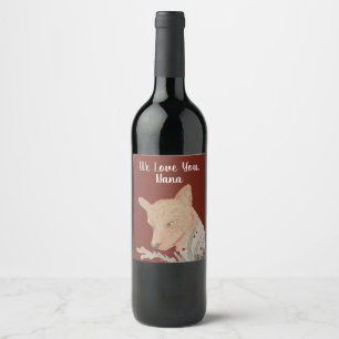 Étiquette Pour Bouteilles De Vin Grand-parent Festif Fox de Mamie Enfants