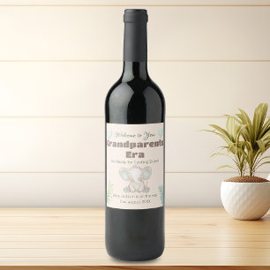 Étiquette Pour Bouteilles De Vin Grand-parents Era Grossesse Révéler Ensemble de Ét