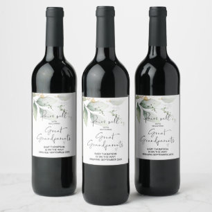 Étiquette Pour Bouteilles De Vin Grand-parents Grossesse Faire-part Parents