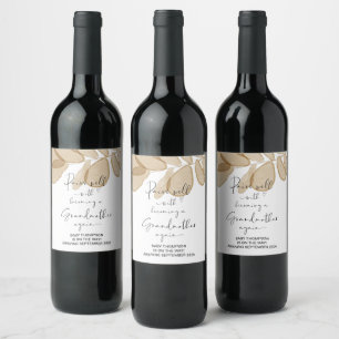 Étiquette Pour Bouteilles De Vin Grandmother Again to Be Pregnancy Announcement Mom