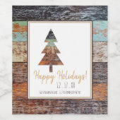 Étiquette Pour Bouteilles De Vin Grange d'hiver, Joyeuses fêtes (Étiquettes simples)