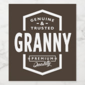 Étiquette Pour Bouteilles De Vin Granny Genuine (Étiquettes simples)