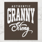 Étiquette Pour Bouteilles De Vin Granny Strong (Étiquettes simples)