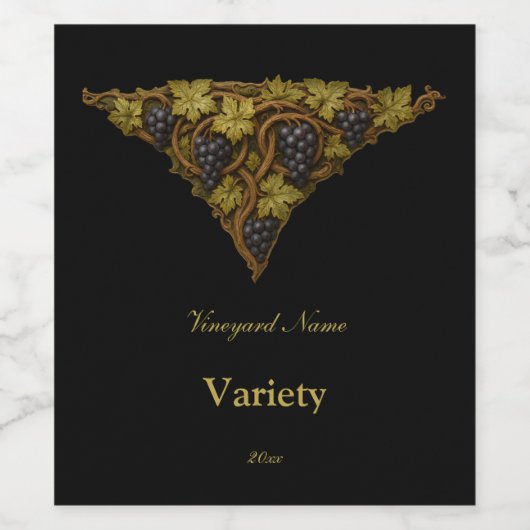 Étiquette Pour Bouteilles De Vin Grapevine (Étiquettes simples)