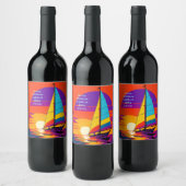 Étiquette Pour Bouteilles De Vin Graphique de retrait de la voile (Bouteilles)