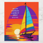 Étiquette Pour Bouteilles De Vin Graphique de retrait de la voile (Étiquettes simples)