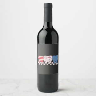 Étiquette Pour Bouteilles De Vin Graphisme à trois dents 4 juillet