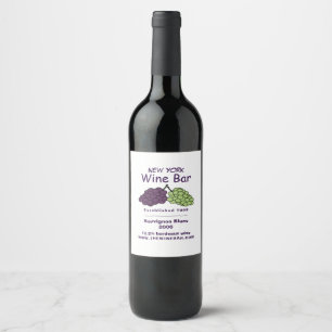 Étiquette Pour Bouteilles De Vin Grappe de raisin, Bar à vin/Cave vinicole