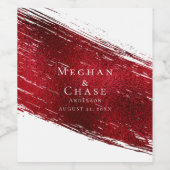 Étiquette Pour Bouteilles De Vin Gras Scarlet Rouge Brush Stroke (Étiquettes simples)