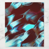 Étiquette Pour Bouteilles De Vin Gravé de métal mat, en dégradé brun à cyan (Étiquettes simples)