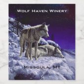 Étiquette Pour Bouteilles De Vin Gray Wolves (Étiquettes simples)