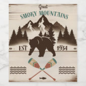 Étiquette Pour Bouteilles De Vin Great Smoky Mountains, TN ours (Étiquettes simples)