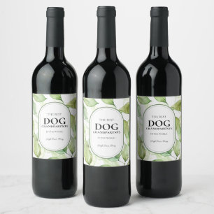 Étiquette Pour Bouteilles De Vin Green The Best Chig Grand-parents Aquarelle Feuill