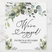 Étiquette Pour Bouteilles De Vin Green We's Engaged Engagement Party (Étiquettes simples)