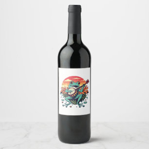 Étiquette Pour Bouteilles De Vin Grenouille banjo