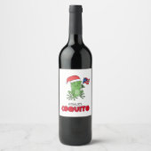 Étiquette Pour Bouteilles De Vin Grenouille Coquito Noël (Devant)