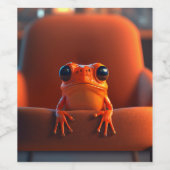 Étiquette Pour Bouteilles De Vin Grenouille orange (Étiquettes simples)