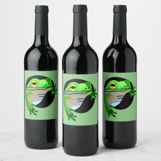 Étiquette Pour Bouteilles De Vin Grenouille verte (Bouteilles)