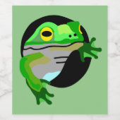 Étiquette Pour Bouteilles De Vin Grenouille verte (Étiquettes simples)