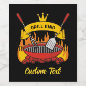 Étiquette Pour Bouteilles De Vin Grill King (Étiquettes simples)