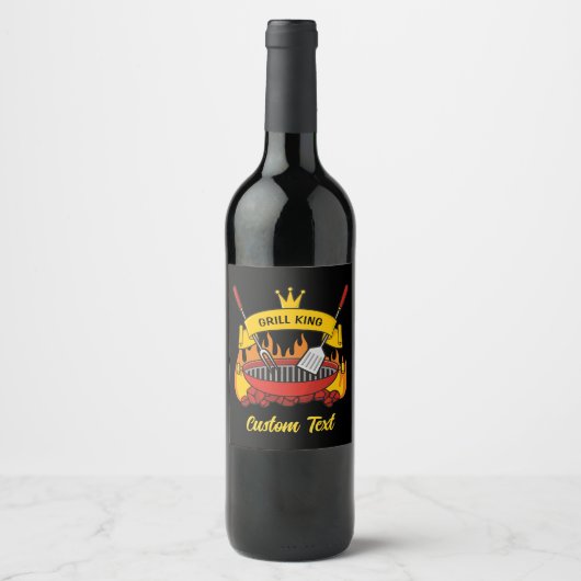 Étiquette Pour Bouteilles De Vin Grill King (Devant)