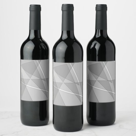 Étiquette Pour Bouteilles De Vin Gris géométrique (Bouteilles)
