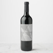 Étiquette Pour Bouteilles De Vin Gris géométrique (Devant)