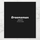 Étiquette Pour Bouteilles De Vin groomsman bachelorette party ajouter nom moderne s (Étiquettes simples)