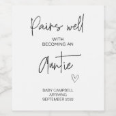 Étiquette Pour Bouteilles De Vin Grossesse bébé Faire-part Aunty to Be Wine Étiquet (Étiquettes simples)