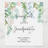 Étiquette Pour Bouteilles De Vin Grossesse Bébé Faire-part Grand-parents pour gagne (Étiquettes simples)