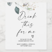 Étiquette Pour Bouteilles De Vin Grossesse Buvez Ceci Pour Moi Baby Faire-part (Étiquettes simples)